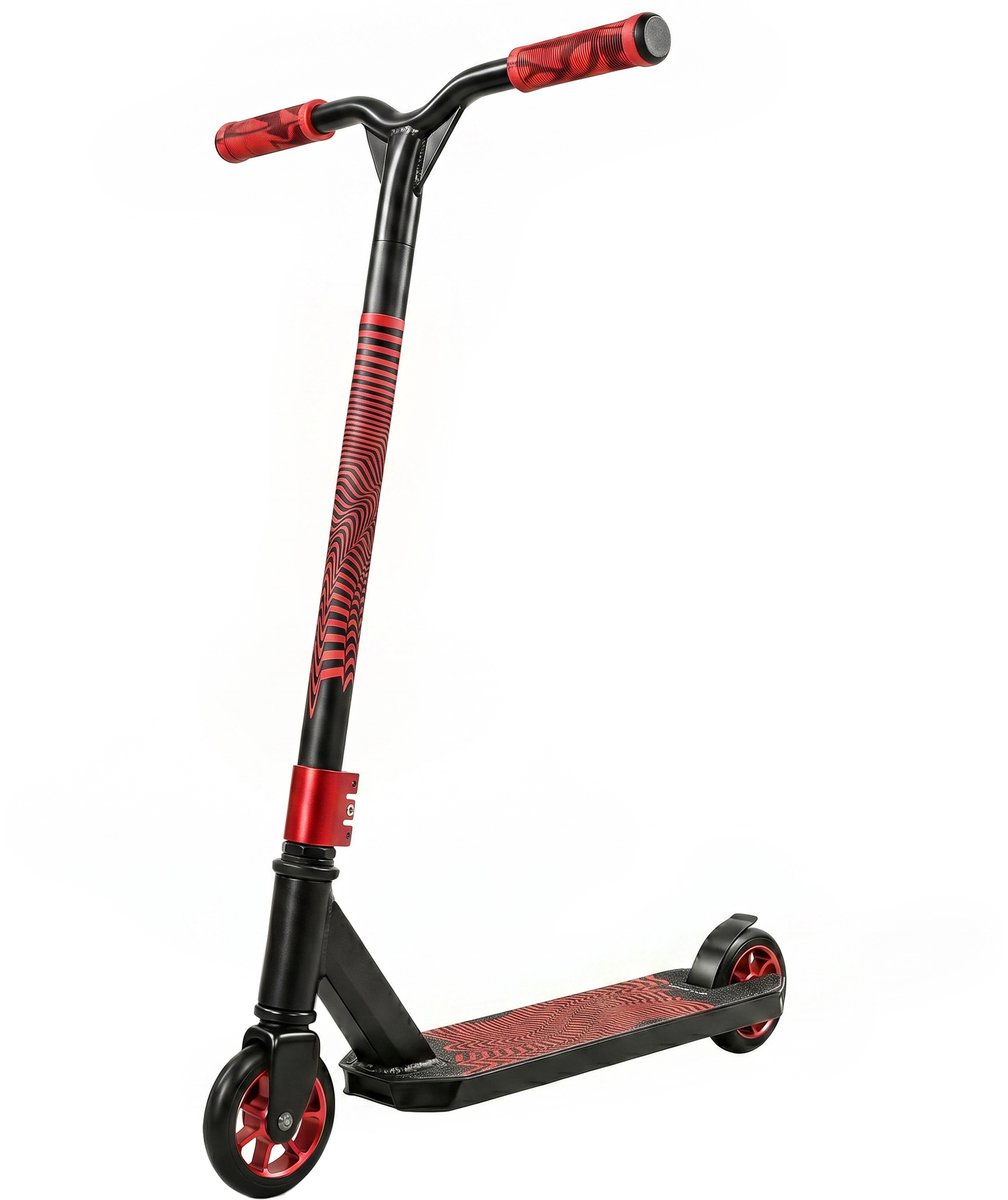 tekroa stuntstep voor tricks kindersteps met abec 9 lagers 120 mm wielen 360 rotatie voor skatepark rood