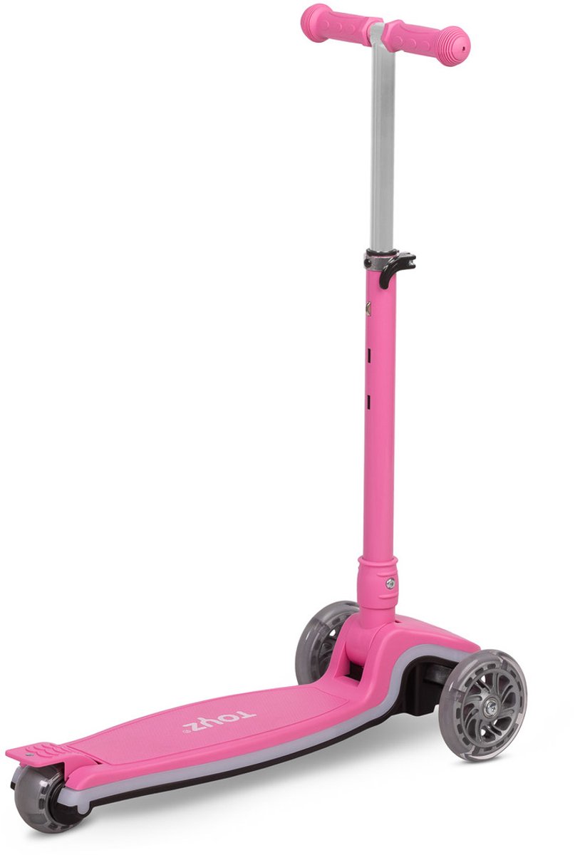 TOYZ Carbon kinderstep met LED-verlichting roze - Vouwstep Step kopen online