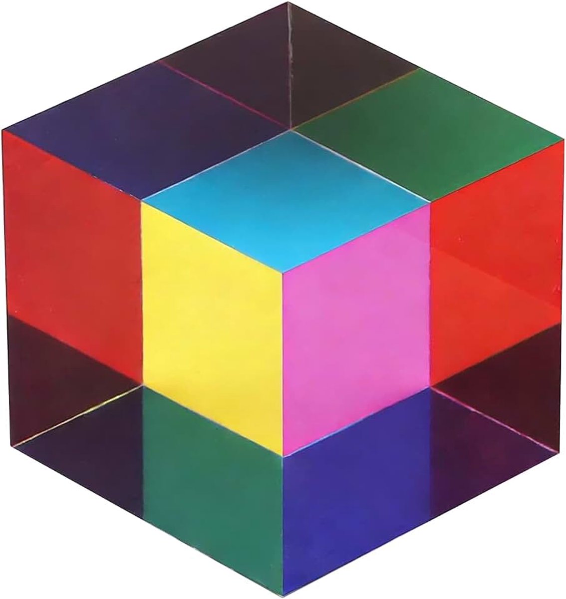 Track Color Cube CMY Cube van acryl (60 mm) met standaard, prisma om kleuren te mengen, bureaudecoratie en educatief speelgoed STEM, creatief cadeau voor kinderen en volwassenen Step kopen online