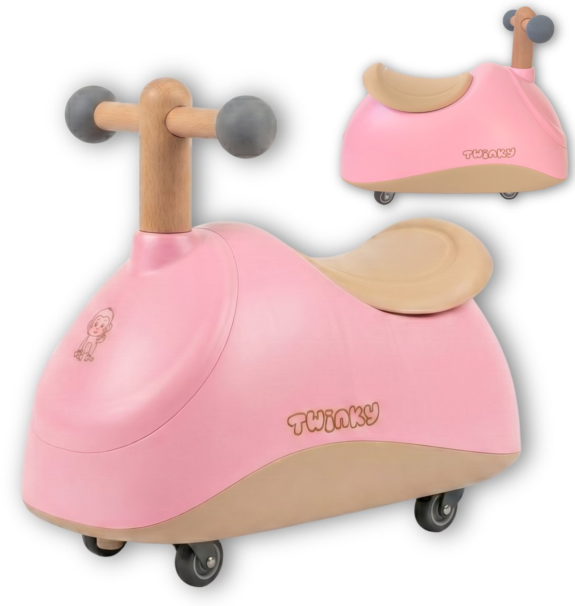 Twinky Scooty — Loopauto voor Jongen en Meisje - Interactieve Loopscooter met stuur voor Peuters — Creme Loopauto kopen online