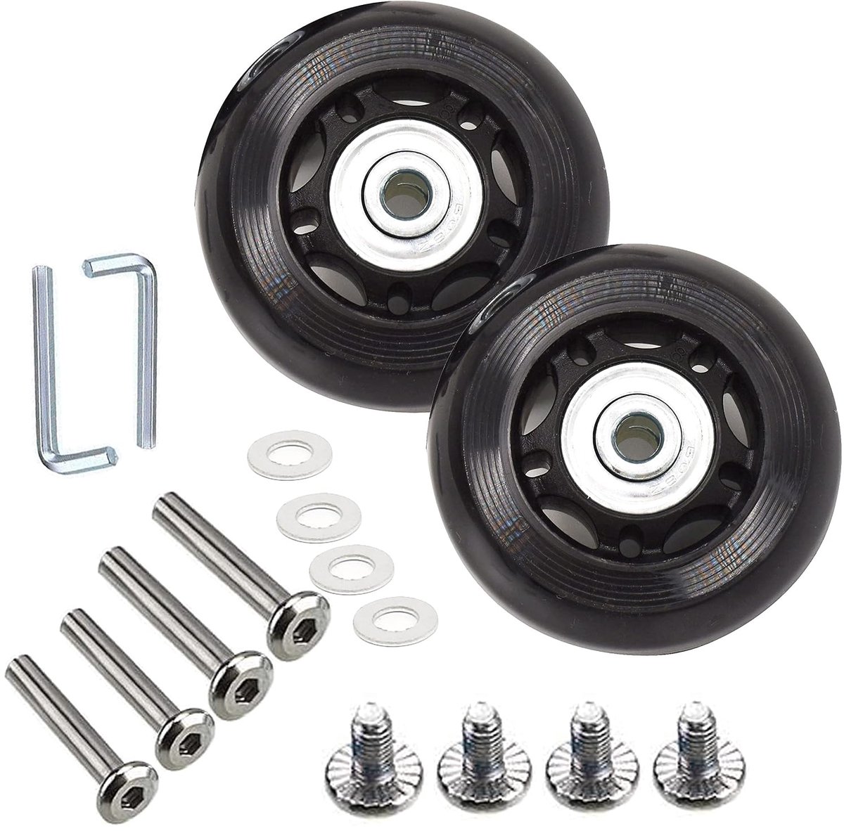 universal rubber replacement wheel set with swivel joint pack of 2 70 24mm shopvlot