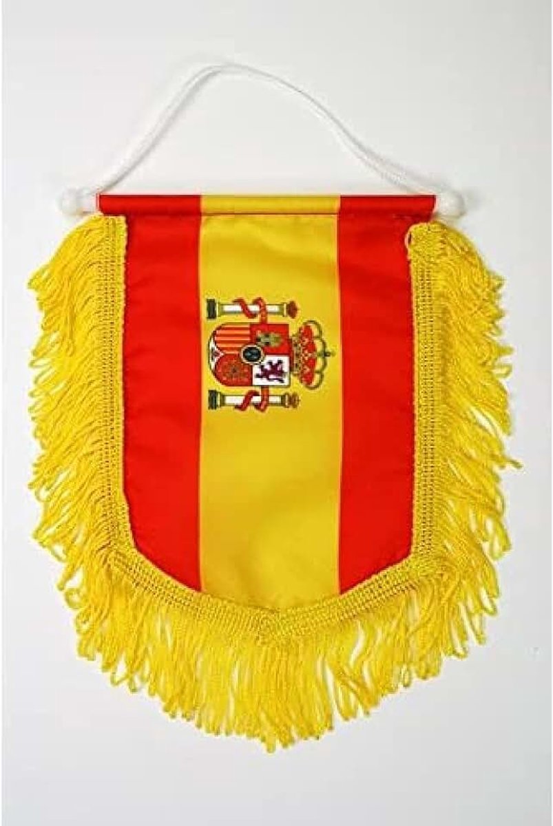 Vaantje Spanje 15x10 cm Mini Vlag Spaans Licht Polyester Koorden | Buitengebruik driehoekige wimpel España gestikte randen en verstevigde afwerking Driewieler kopen online