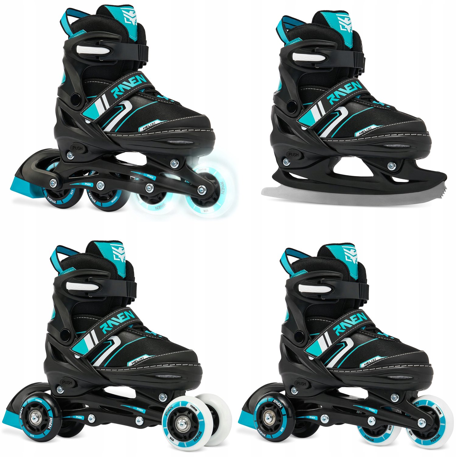 Verstelbare 4-in-1スケート/inline skates met LED-wielen, maat 30-33 Rolschaatsen kopen online