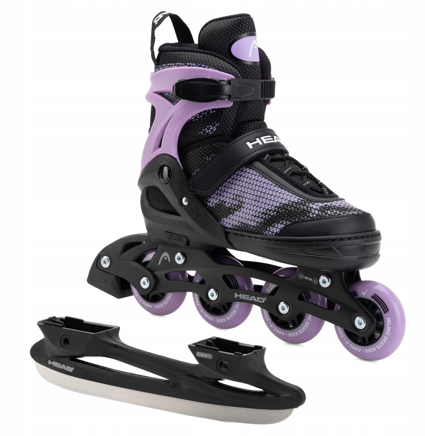 Verstelbare Kinder Skates & Schaatsen 2-in-1 Paars Maat 34-37 Rolschaatsen kopen online