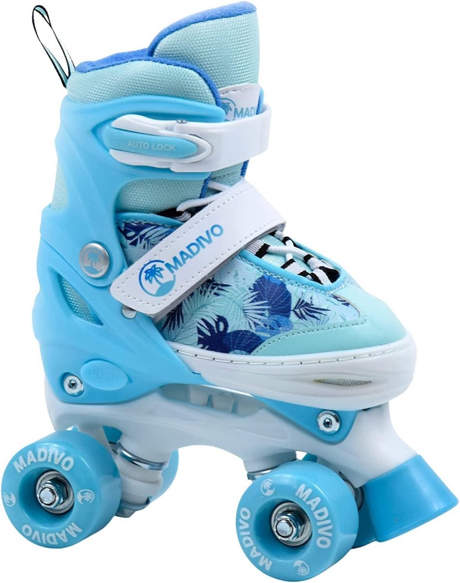 verstelbare rolschaatsen meisjes en dames wit blauw maat 30 37