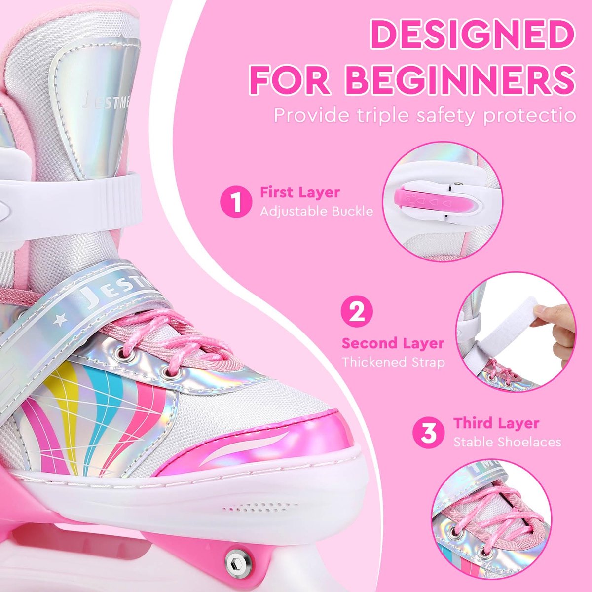 verstelbare rolschaatsen voor meisjes 4 wielen 4 maten 8 knipperende wielen voor meisjes en beginners s eu shopvlot
