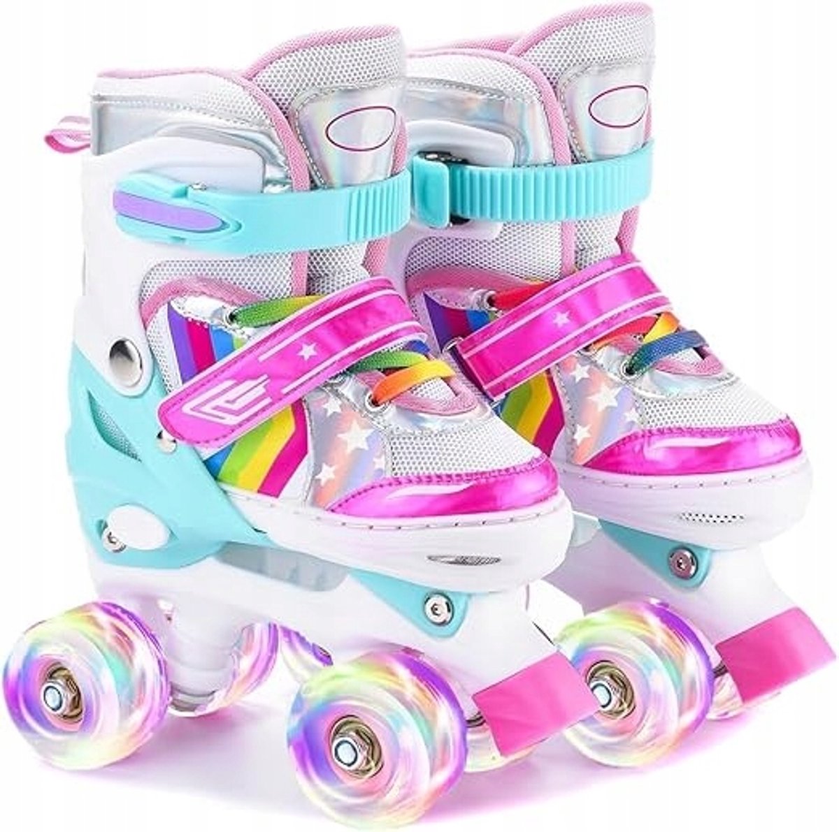 verstelbare rolschaatsen voor meisjes met led wielen maat 33 38