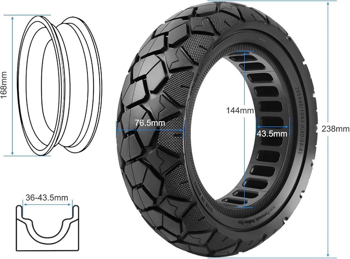 vervangingsband 10x3 80 65 6 hoge elasticiteit geschikt voor elektrische scooters shopvlot
