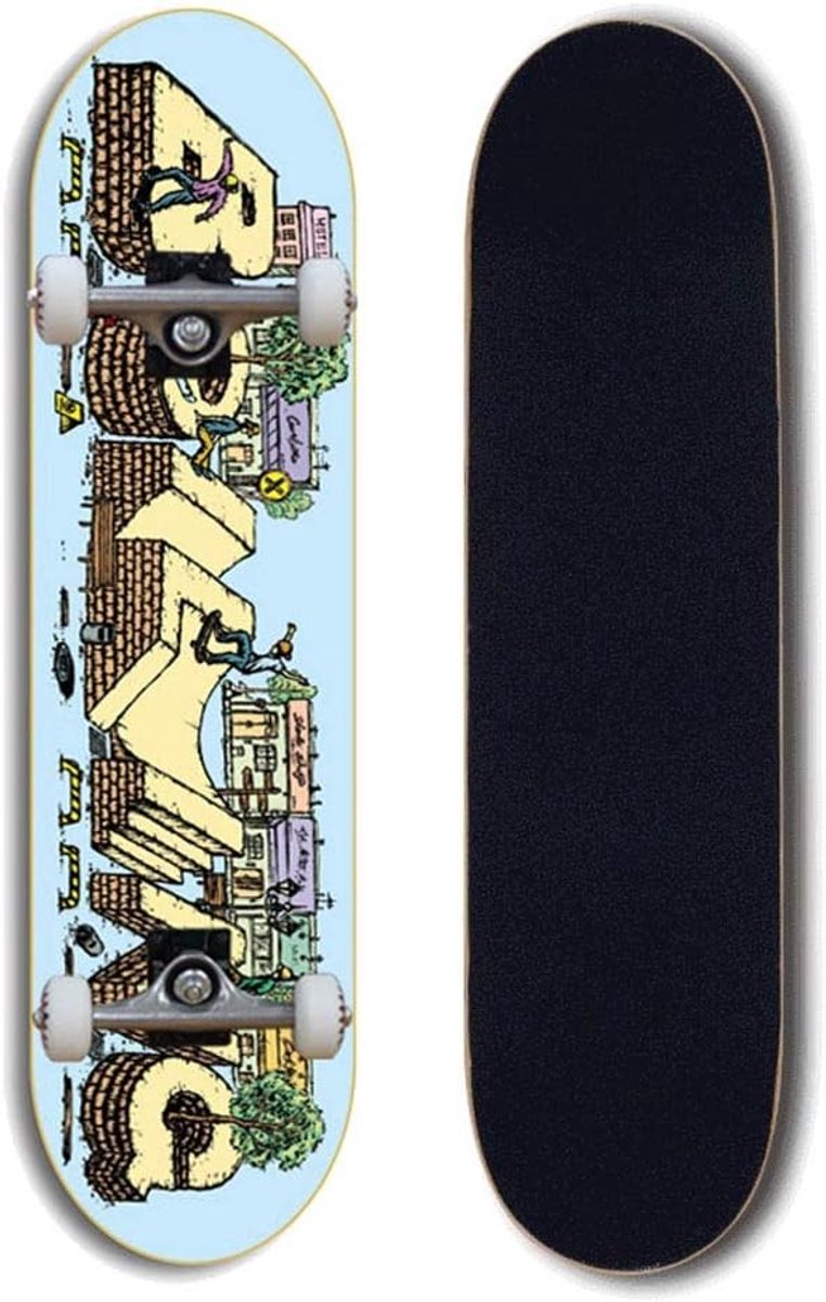 Vierwielig Skateboard - Beginnersboard - Straat skateboarden - Esdoorn dek - 80 x 19 cm - Street Skateonderdeel kopen online