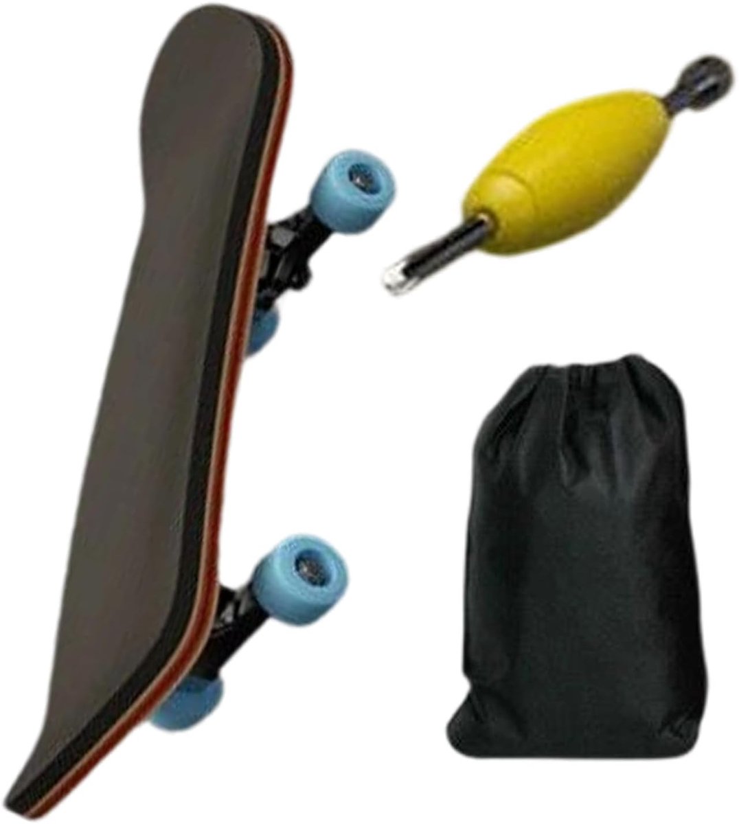 vingerskateboard houten mini skateboard bureau plezier gesloten lagers 16 x 5 cm lichtblauw