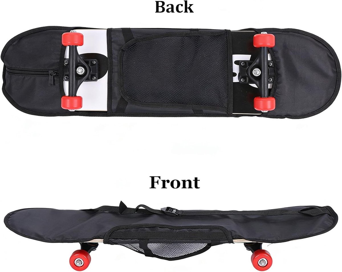 waterdichte longboard tas voor bescherming en transport geschikt voor skateboards met mesh zak voor accessoires en outdoor activiteiten
