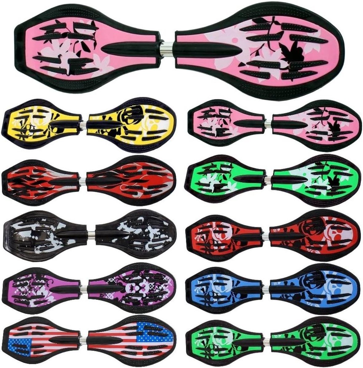 Waveboard - Casterboard Snakeboard - Buiten Sporten - ABEC9 Kogellagers - 86cm - Roze Bloem Waveboard kopen online