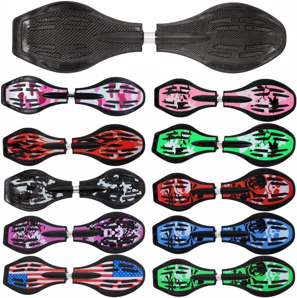 Waveboard - Casterboard Streetboard - Buiten skateboarden - ABEC9 kogellagers - 86 cm - Carbon-look Waveboard kopen online