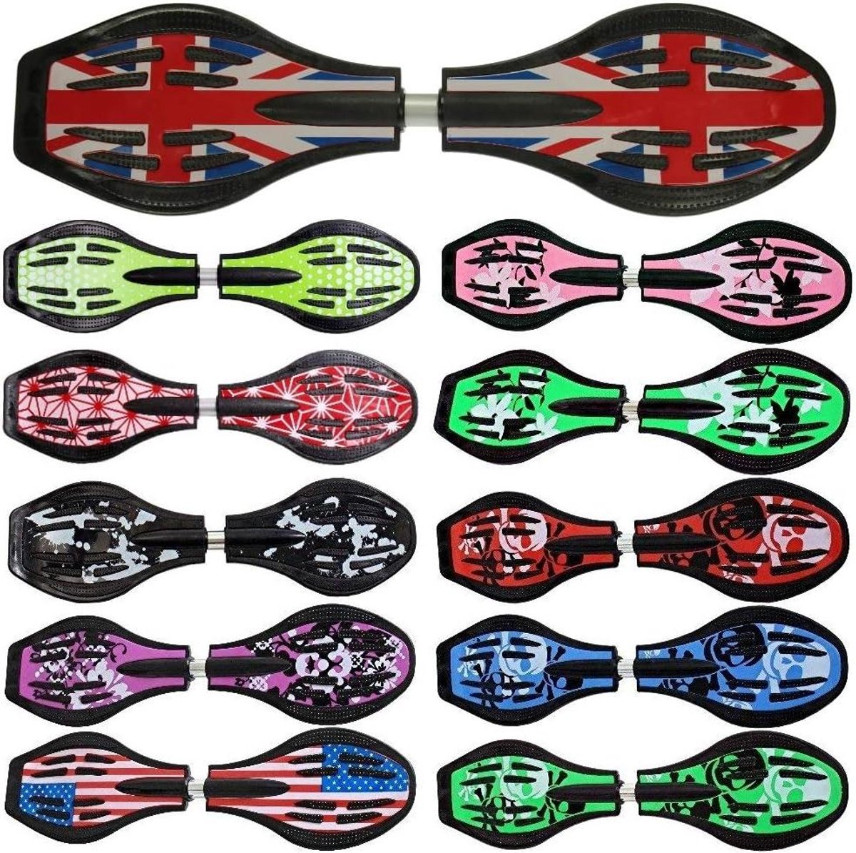 waveboard met led wielen casterboard splitboard buiten skateboarden 5mm aluminium caster 86 cm groot brittanni vlag