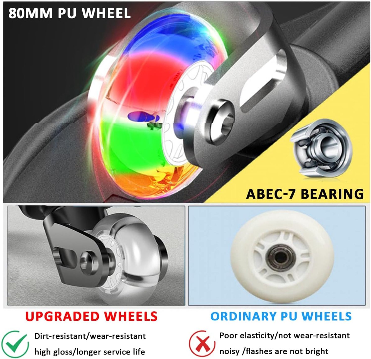 waveboard met led wielen voor kinderen torsie systeem pc abs kunststof tot 220 kg casterboard