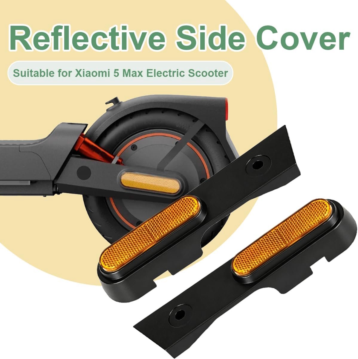 wielafdekking voor xiaomi 5 max elektrische step gele reflecterende streep decoratieve afdekking voor achterwiel met shopvlot