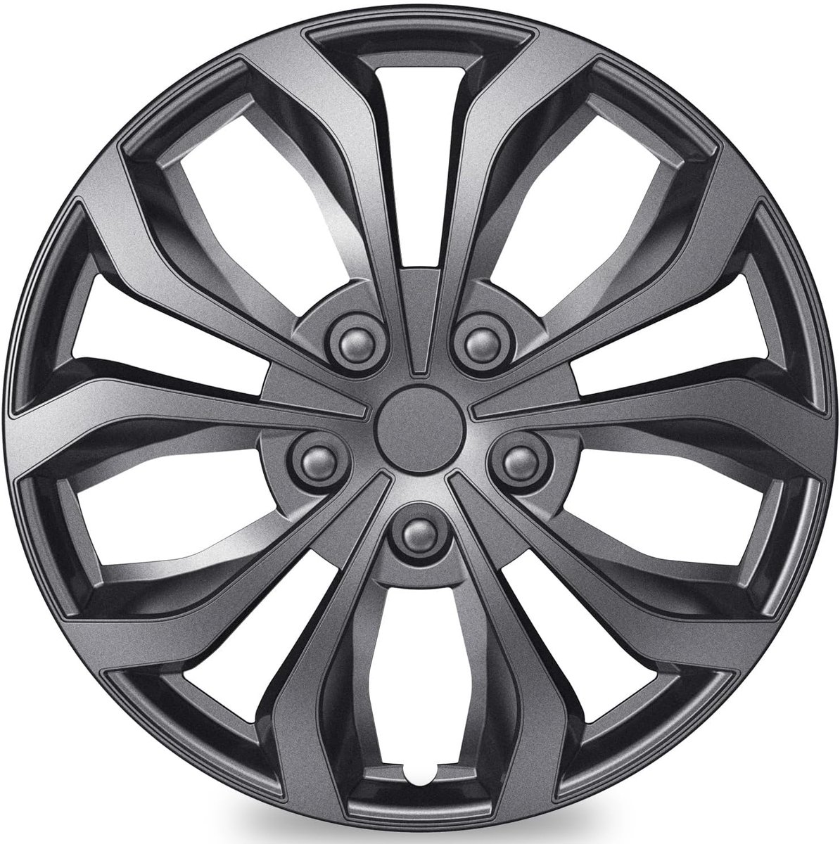Wieldeksels 14 Inch - Universele grijze trim - Set van 4 - Super stevige bevestiging - m-winkel Auto-organizer kopen online