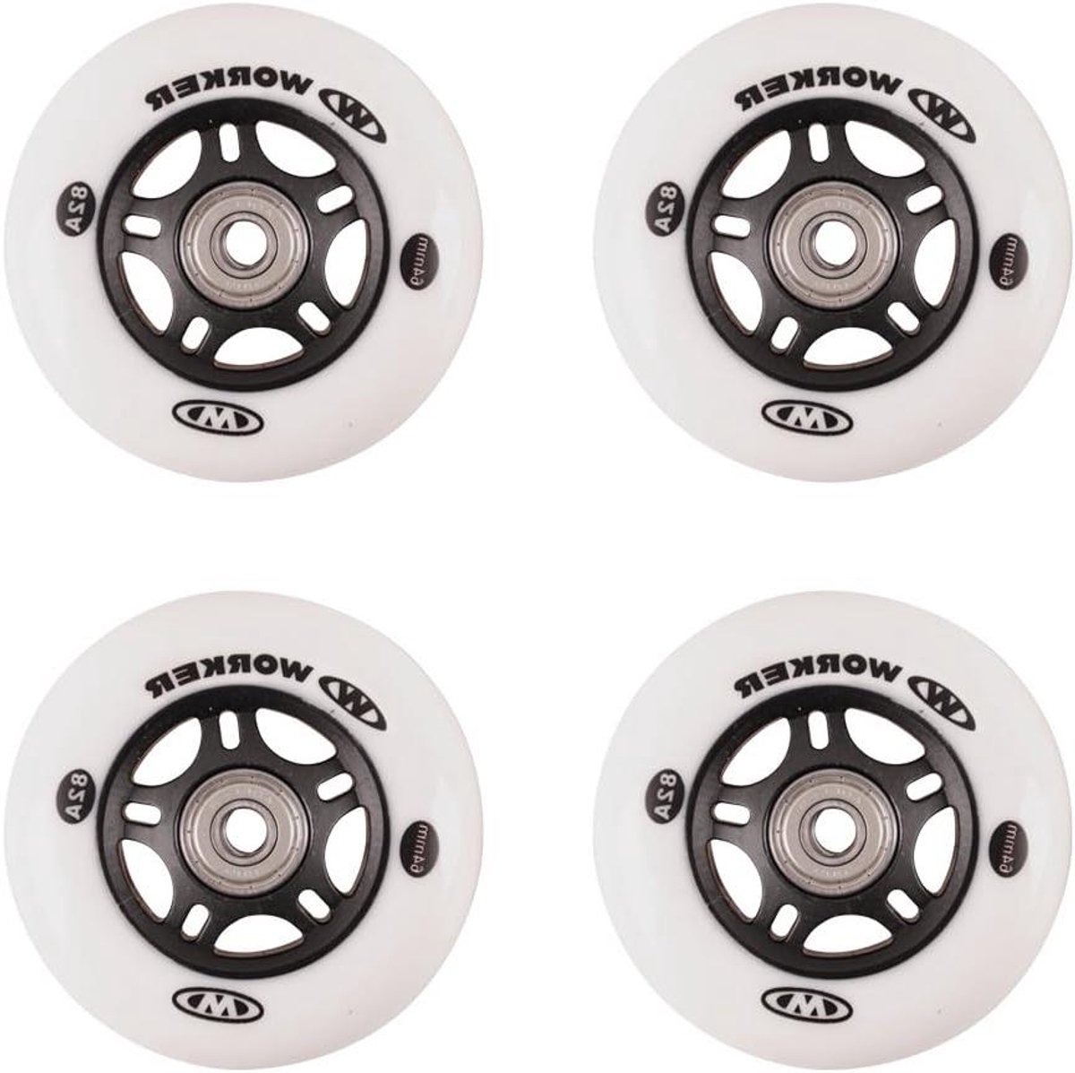 Wielen Set - Skate Onderdelen - Skeeleren en Skaten - ABEC-5 Lagers - 64mm 4 Stuks - Chroom Skateonderdeel kopen online