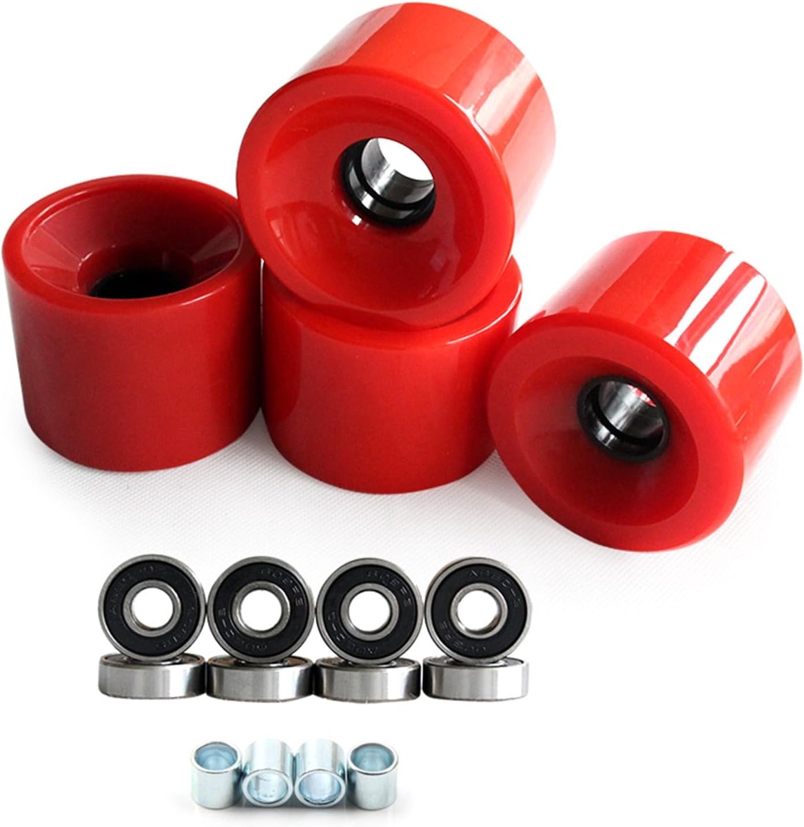 Wielen voor Skateboard - Longboard Cruiser - Straat Cruisen - Goede Rebound - 70 x 51 mm - Rood Skateonderdeel kopen online