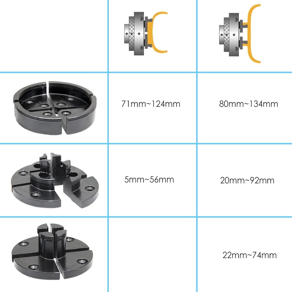 wood lathe chuck jaw set for tasp mwlc100c step round pin jaw set self centering parts wood turning accessories shopvlot