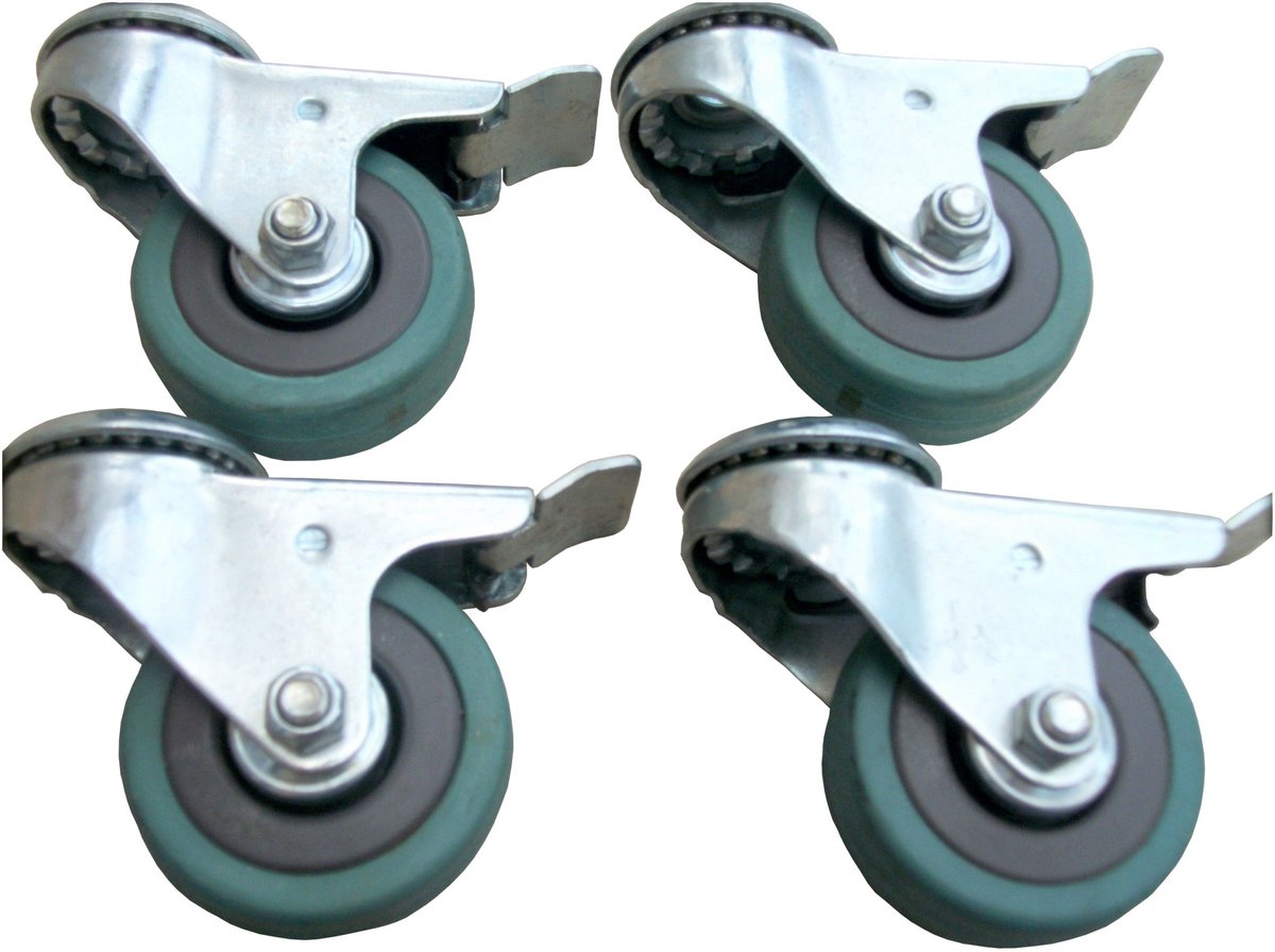 Zwenkbare Wielen met Rem - 50mm - 4 stuks Driewieler kopen online